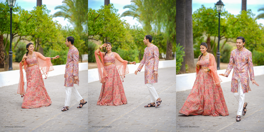 Bodas indias en Sevilla. Llegada de los novios a Hacienda el Vizir. Boda de Rashi y Abhisek